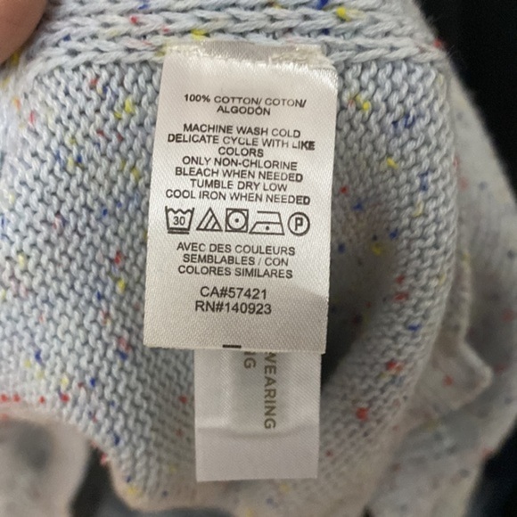 NWT LOFT Blue Confetti Flecked Tie Side Oversized (XS/S) Poncho - Picture 7 of 7